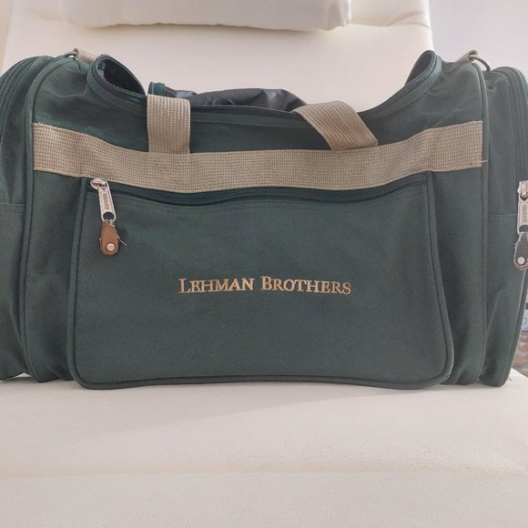 Vintage Lehman Brothers Canvas Duffel Bag- Green - Picture 1 of 14